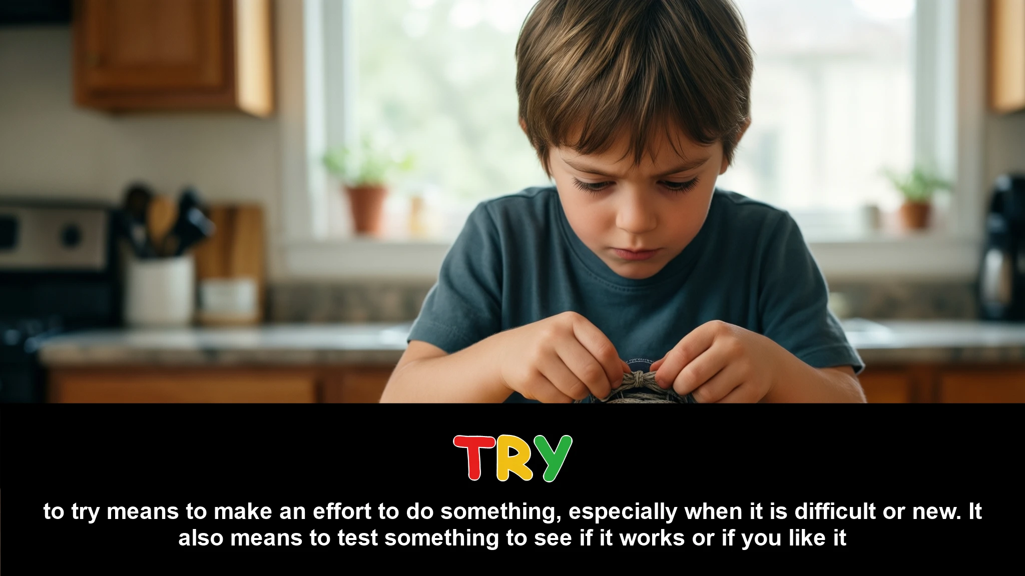 English Illustration for try